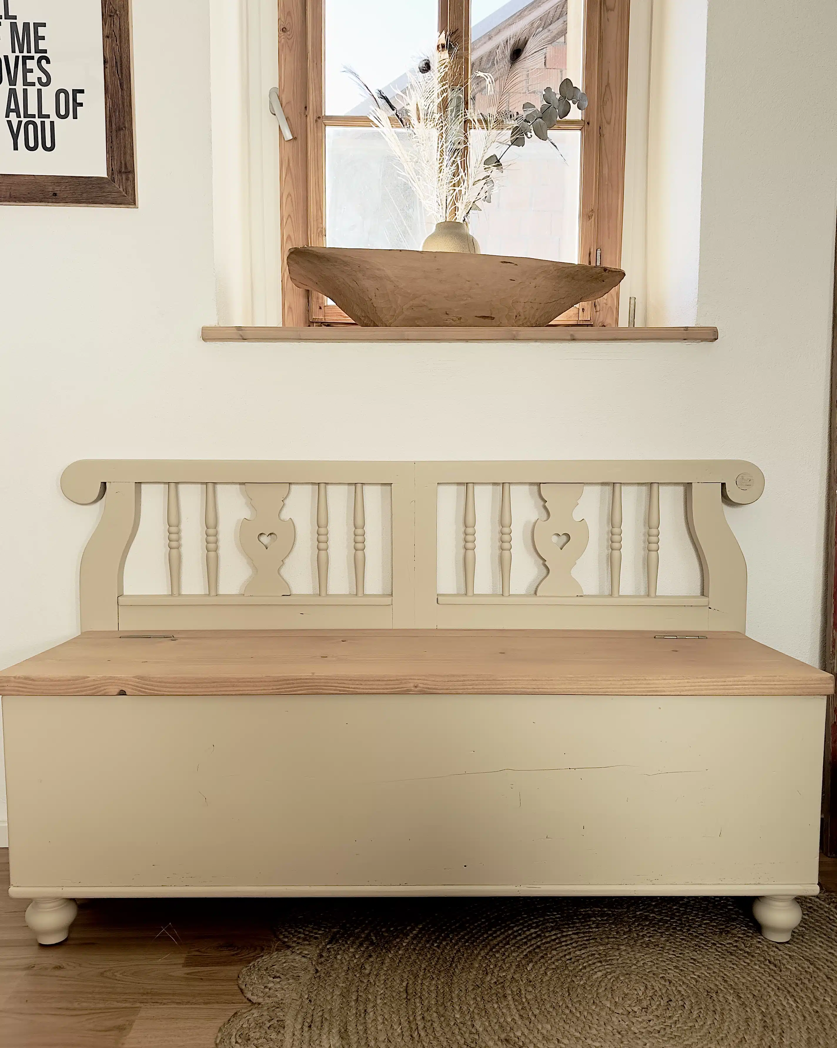 Upcycling Bank, Upcycling Truhenbank, Holzbank, Truhenbank, Sitzbank mit Truhe, Vintage Holzbank, Shabby Chic, chary chic, Kematen am Innbach, Österreich, Shabby Chic Möbel, Vintage Möbel, Möbel Unika, Tischlerarbeit, Handgemachte Möbel