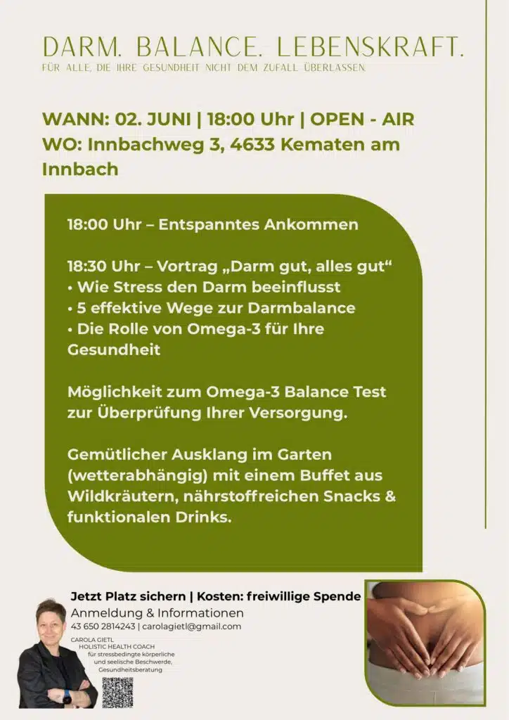 Darmgesundheit, Balance, Omega 3, Zellgesundheit