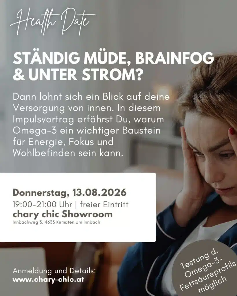 Omega 3, Testbasierte Ernährung, Testbasierte Gesundheitsvorsorge, Zinzino, Zellgesundheit, Stille Entzündungen, Brainfog, Müdigkeit, Longevity, Omega-3, health Date
